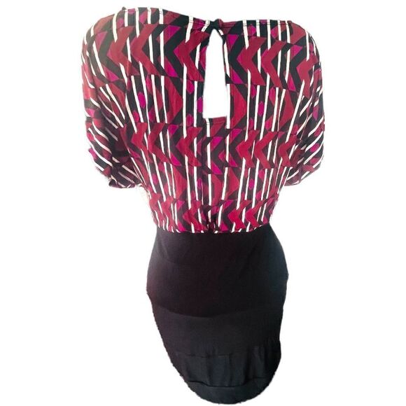 Bisou Bisou Burgandy and Black Dress Size 10 - Picture 3 of 3